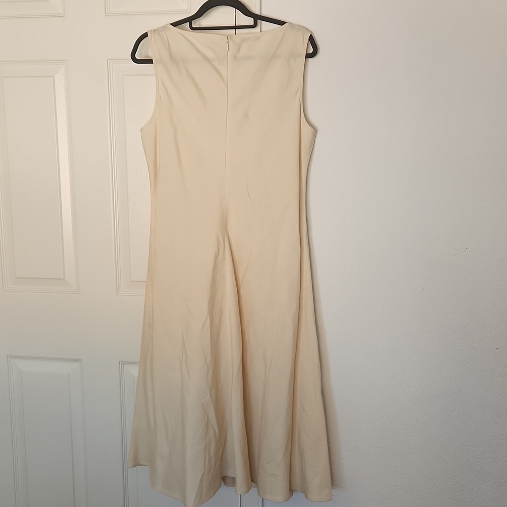 Pendleton Cream Linen Tencel Blend Sleeveless Maxi Dress Size 16 - Picture 7 of 7